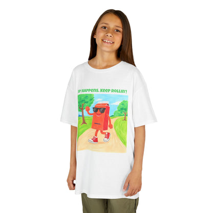 WORNWORD Kids Mid-Weight Tee - Walking Juice Box “Sip Happens. Keep Rollin’!