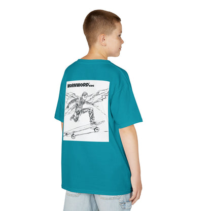 WORNWORD Kids™ Youth Mid-Weight Tee - Lightning Bolt "Charged Up and Rolling!"