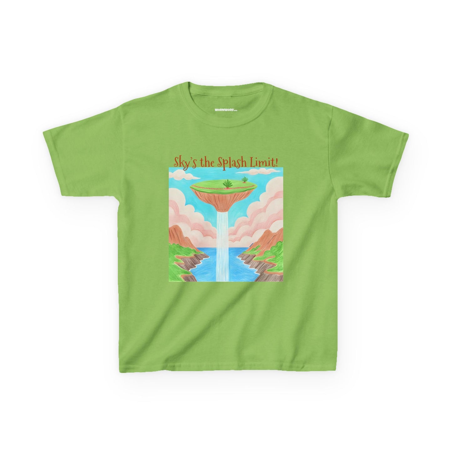 WORNWORD Kids Mid-Weight Tee - Waterfall Islands “Sky’s the Splash Limit!”