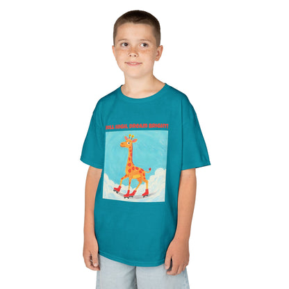 WORNWORD Kids Mid-Weight Tee - Giraffe "Roll High. Dream Bright!"