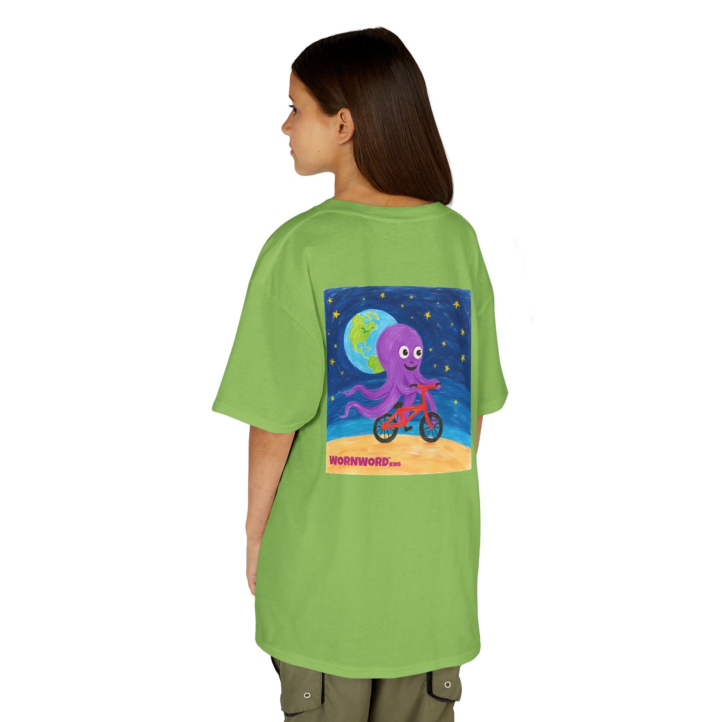 WORNWORD Kids Mid-Weight Tee - Octopus "Ride the Moon. Rule the Waves!"