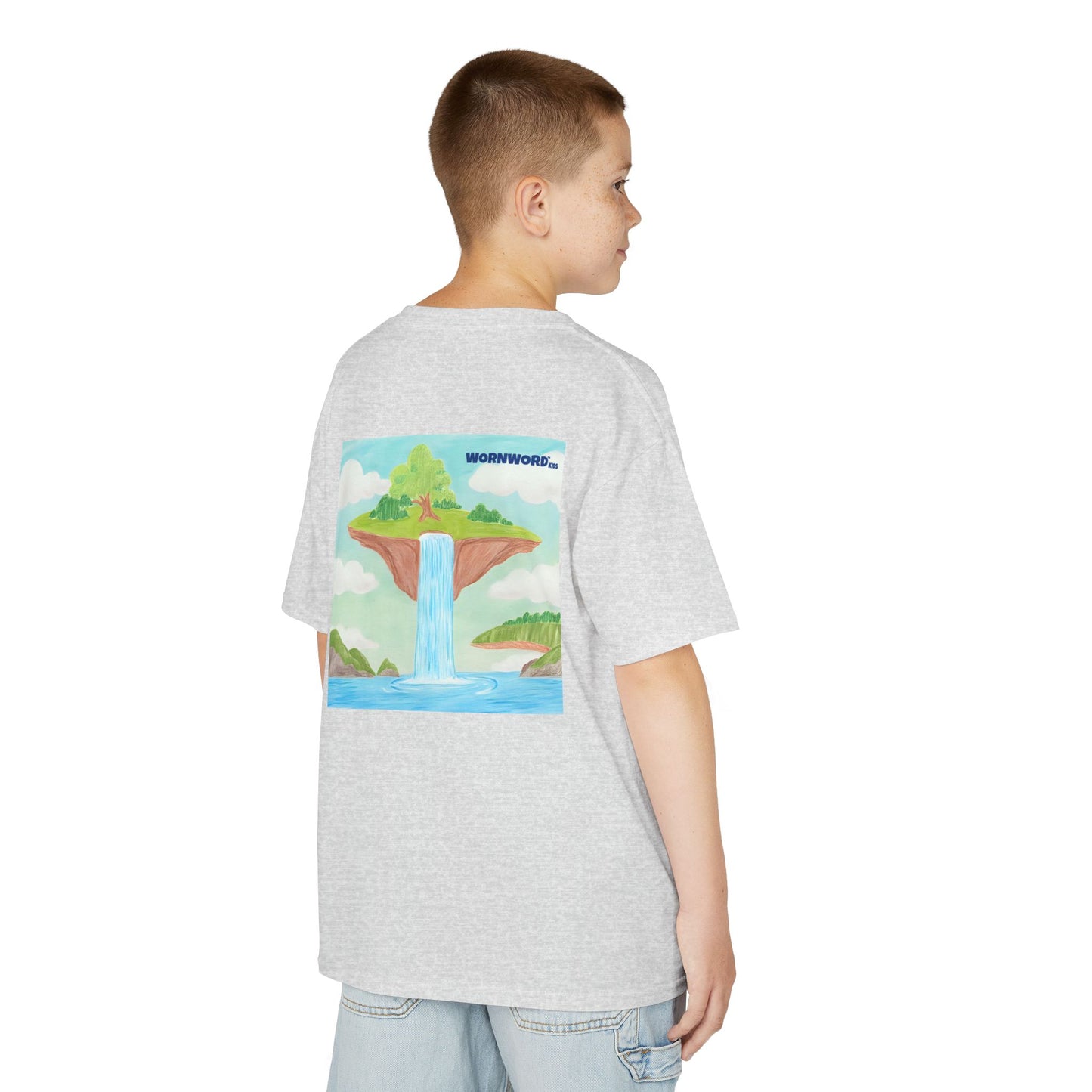 WORNWORD Kids Mid-Weight Tee - Waterfall Islands “Sky’s the Splash Limit!”