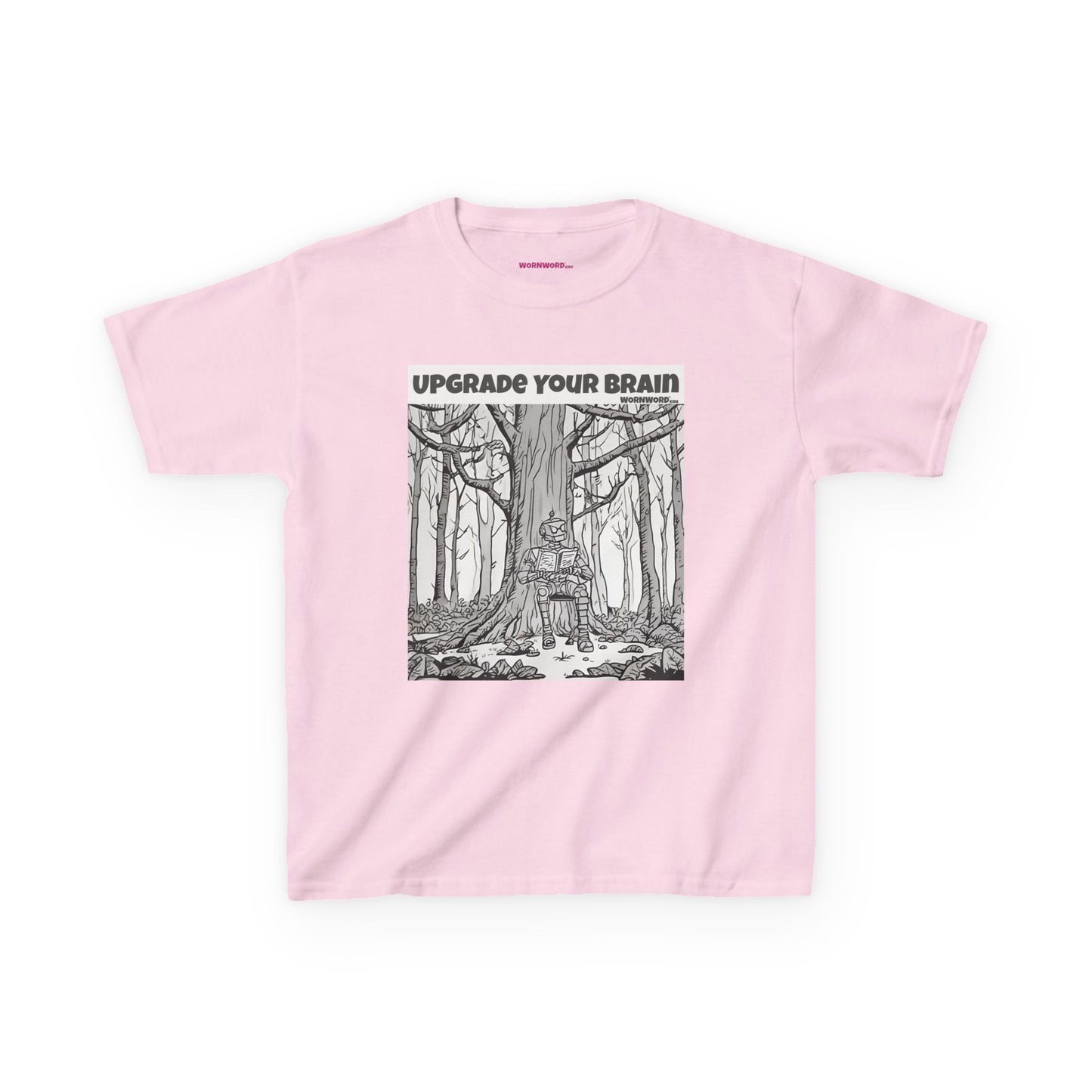 WORNWORD Kids™ Youth Mid-Weight Tee - Robot "Upgrade Your Brain"