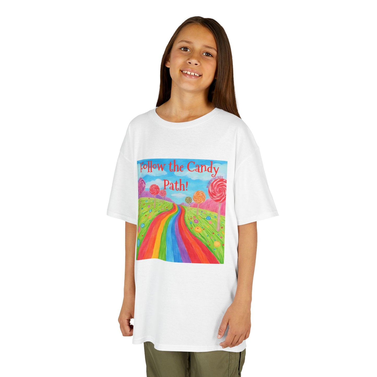 WORNWORD Kids Mid-Weight Tee - Rainbow Road “Follow the Candy Path!”