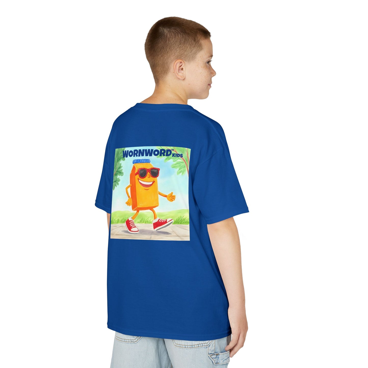 WORNWORD Kids Mid-Weight Tee - Walking Juice Box “Sip Happens. Keep Rollin’!