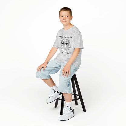 WORNWORD Kids™ Youth Mid-Weight Tee - Cyber Cat "Glitch Mode: On"