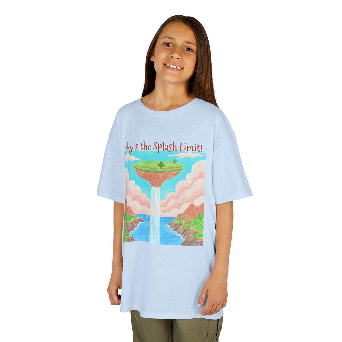 WORNWORD Kids Mid-Weight Tee - Waterfall Islands “Sky’s the Splash Limit!”