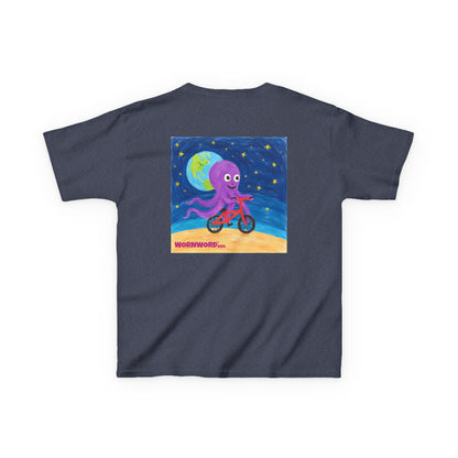 WORNWORD Kids Mid-Weight Tee - Octopus "Ride the Moon. Rule the Waves!"
