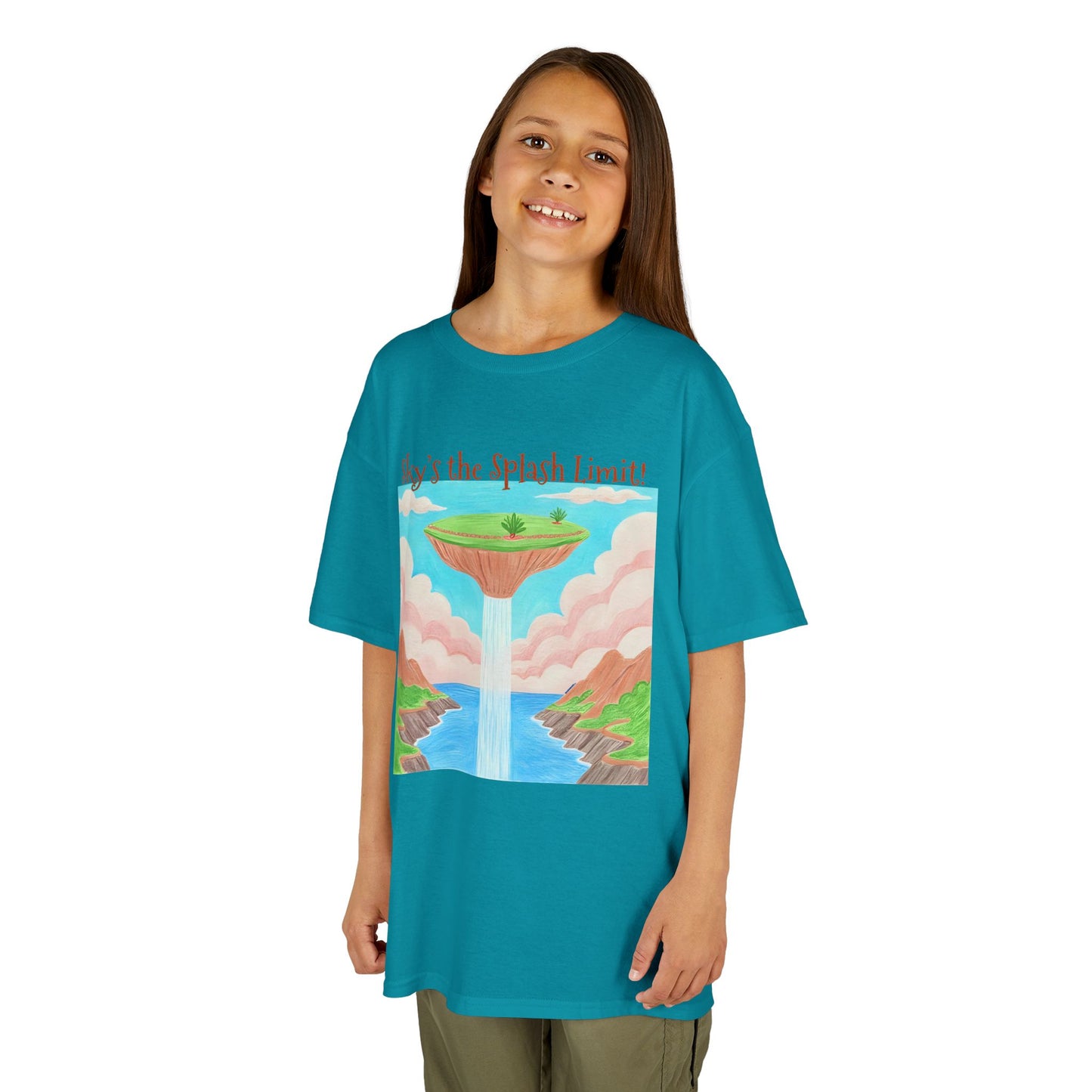 WORNWORD Kids Mid-Weight Tee - Waterfall Islands “Sky’s the Splash Limit!”