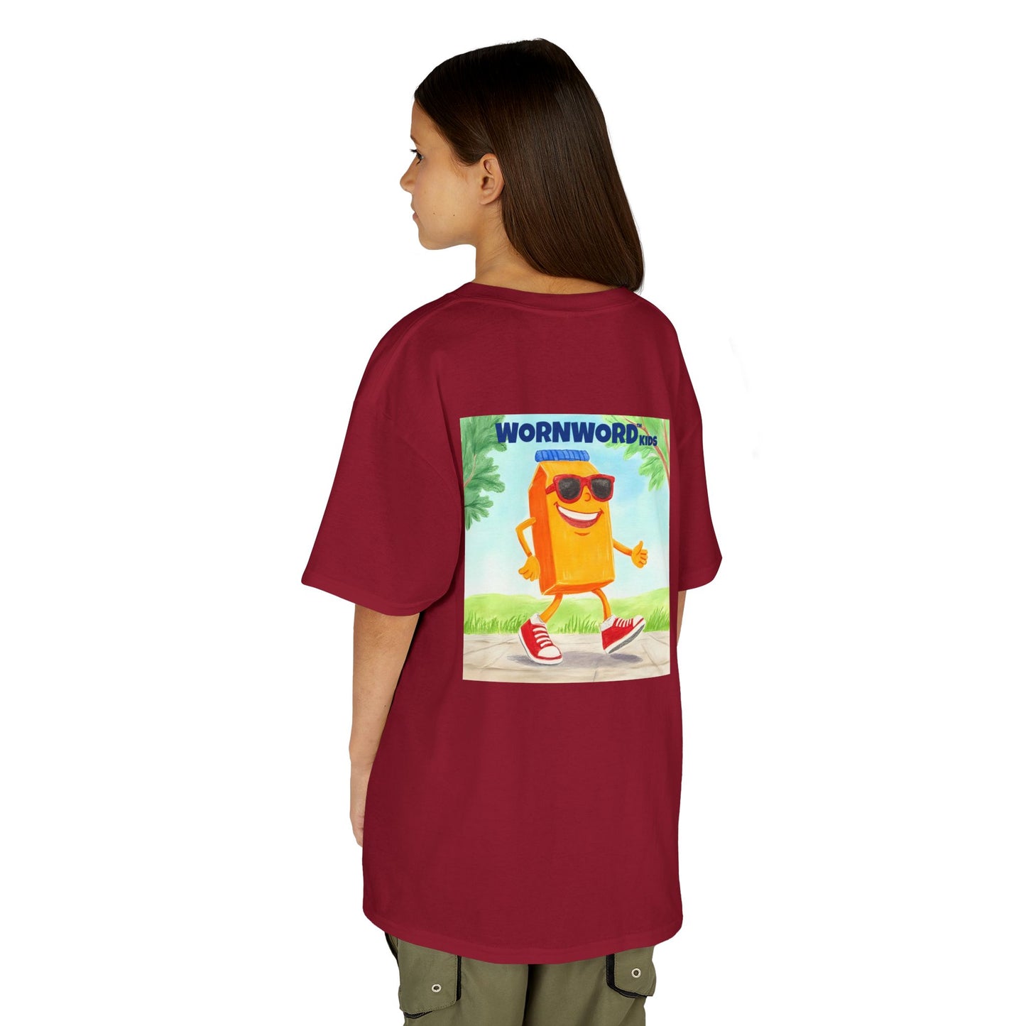 WORNWORD Kids Mid-Weight Tee - Walking Juice Box “Sip Happens. Keep Rollin’!