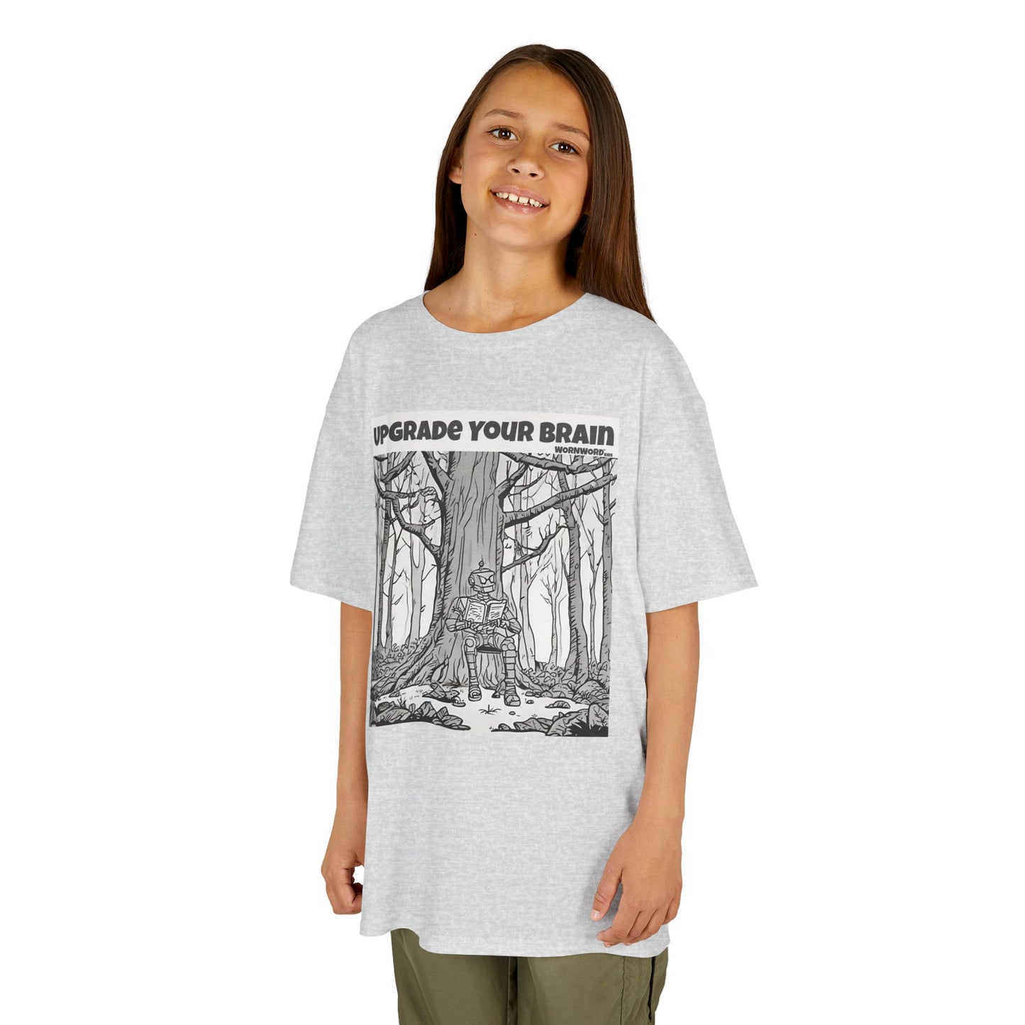 WORNWORD Kids™ Youth Mid-Weight Tee - Robot "Upgrade Your Brain"
