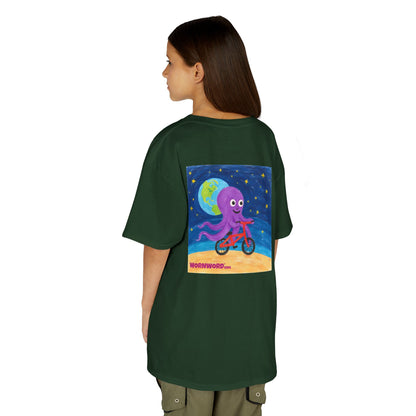 WORNWORD Kids Mid-Weight Tee - Octopus "Ride the Moon. Rule the Waves!"