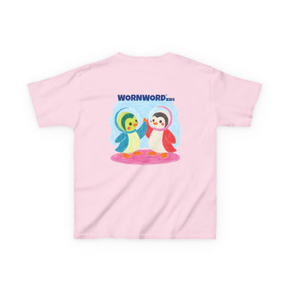 WORNWORD Kids Mid-Weight Tee - Penguin "Space Buddies Forever!"