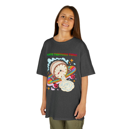 WORNWORD Kids Mid-Weight Tee - Melting Clock “Skate Through Time!”
