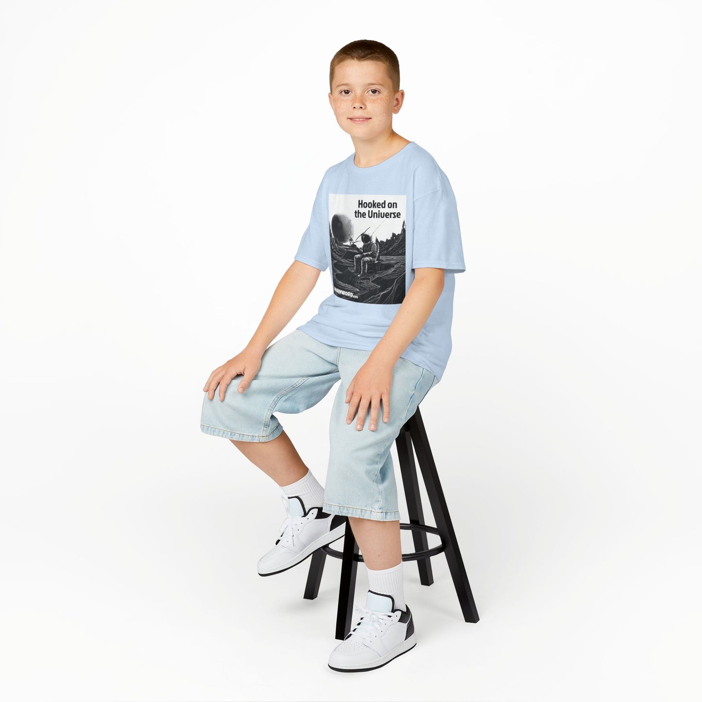 WORNWORD Kids™ Youth Mid-Weight Tee - Astronaut "Hooked on the Universe!