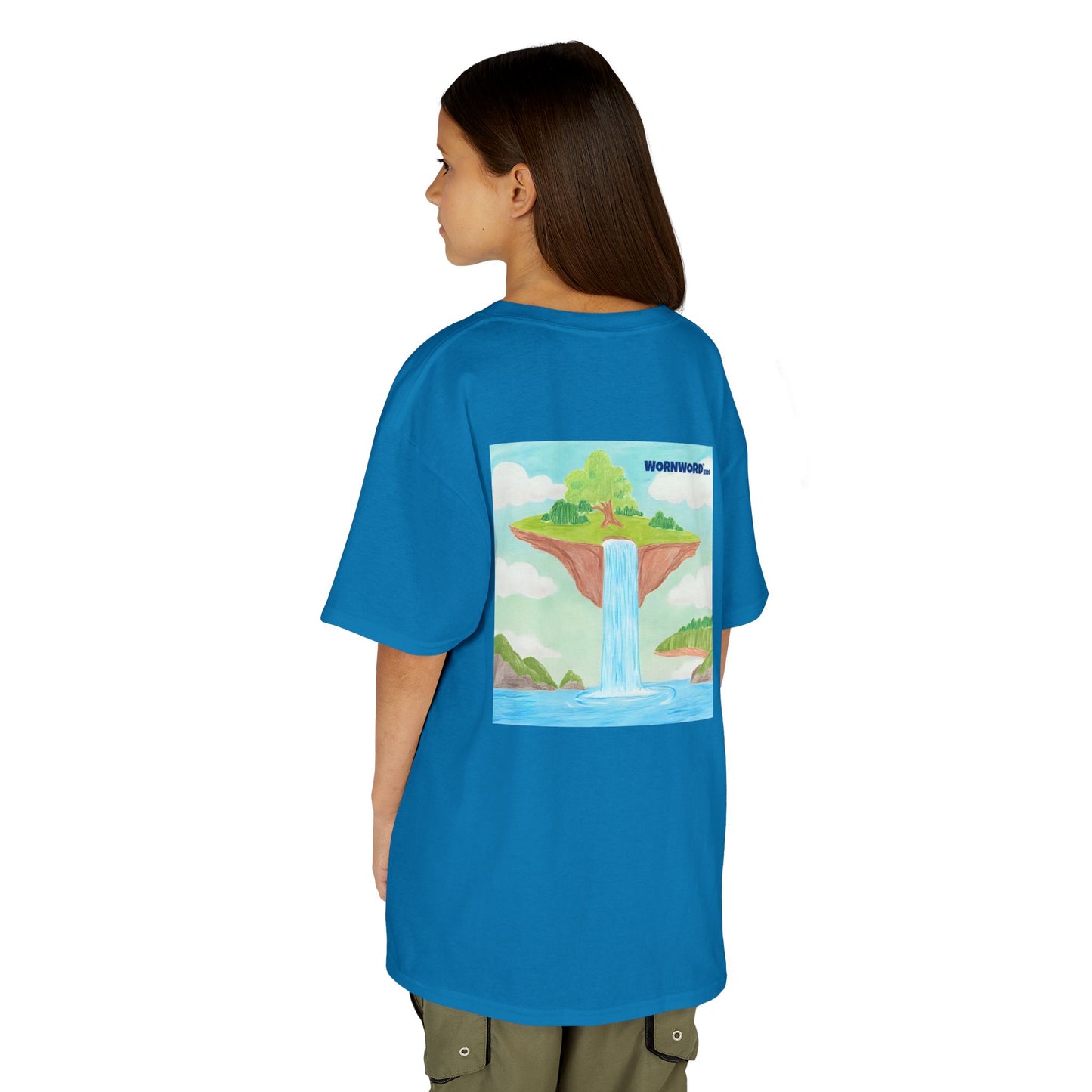 WORNWORD Kids Mid-Weight Tee - Waterfall Islands “Sky’s the Splash Limit!”