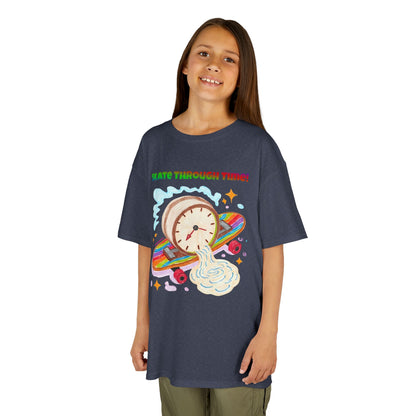 WORNWORD Kids Mid-Weight Tee - Melting Clock “Skate Through Time!”