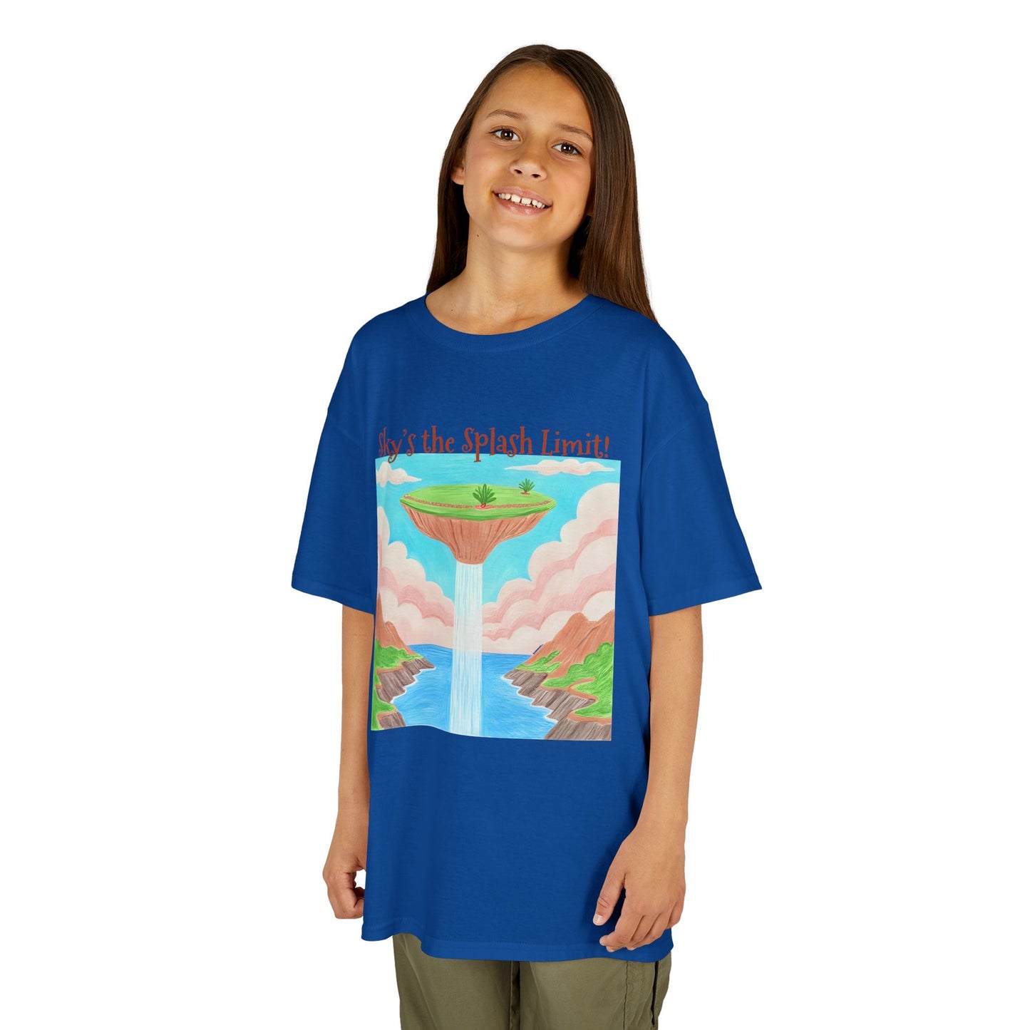 WORNWORD Kids Mid-Weight Tee - Waterfall Islands “Sky’s the Splash Limit!”