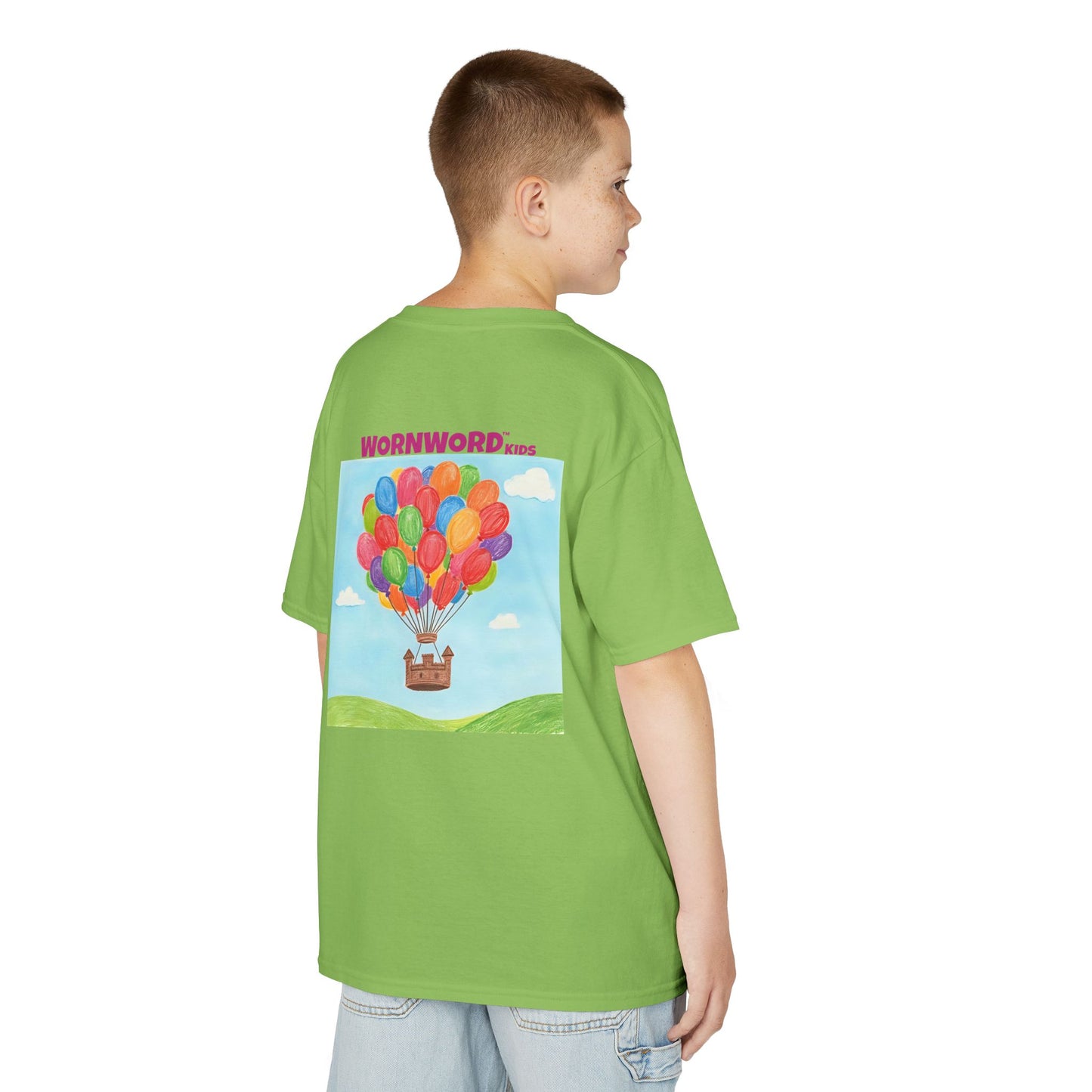 WORNWORD Kids Mid-Weight Tee - Floating Castle “Upside-Down = Right Side Fun!”