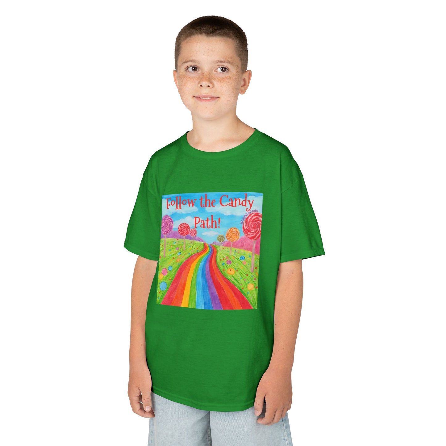 WORNWORD Kids Mid-Weight Tee - Rainbow Road “Follow the Candy Path!”