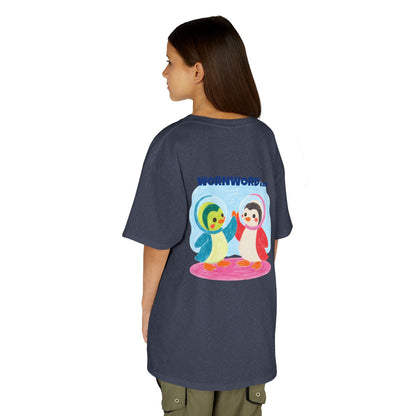 WORNWORD Kids Mid-Weight Tee - Penguin "Space Buddies Forever!"