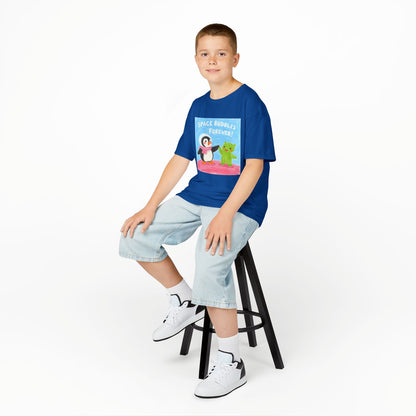 WORNWORD Kids Mid-Weight Tee - Penguin "Space Buddies Forever!"