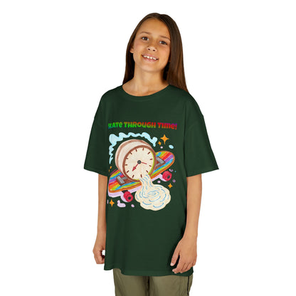 WORNWORD Kids Mid-Weight Tee - Melting Clock “Skate Through Time!”