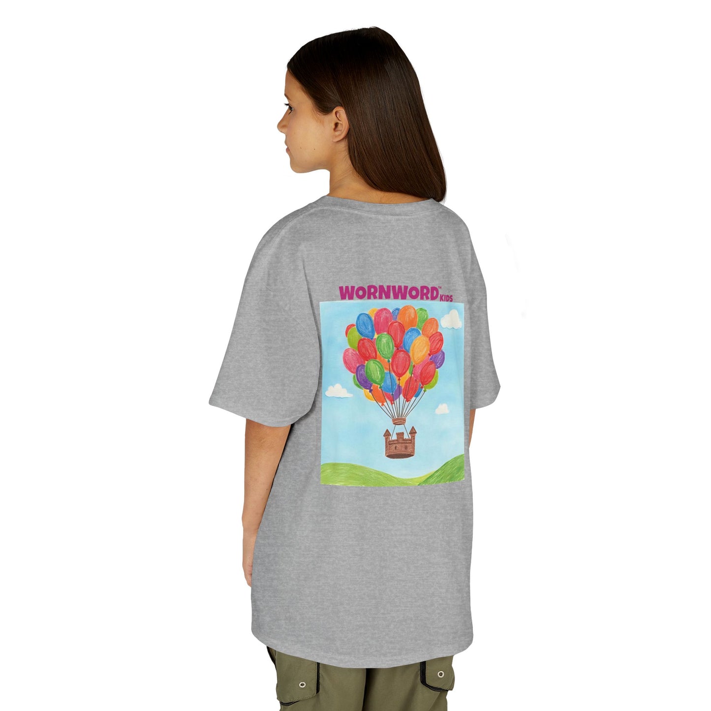 WORNWORD Kids Mid-Weight Tee - Floating Castle “Upside-Down = Right Side Fun!”