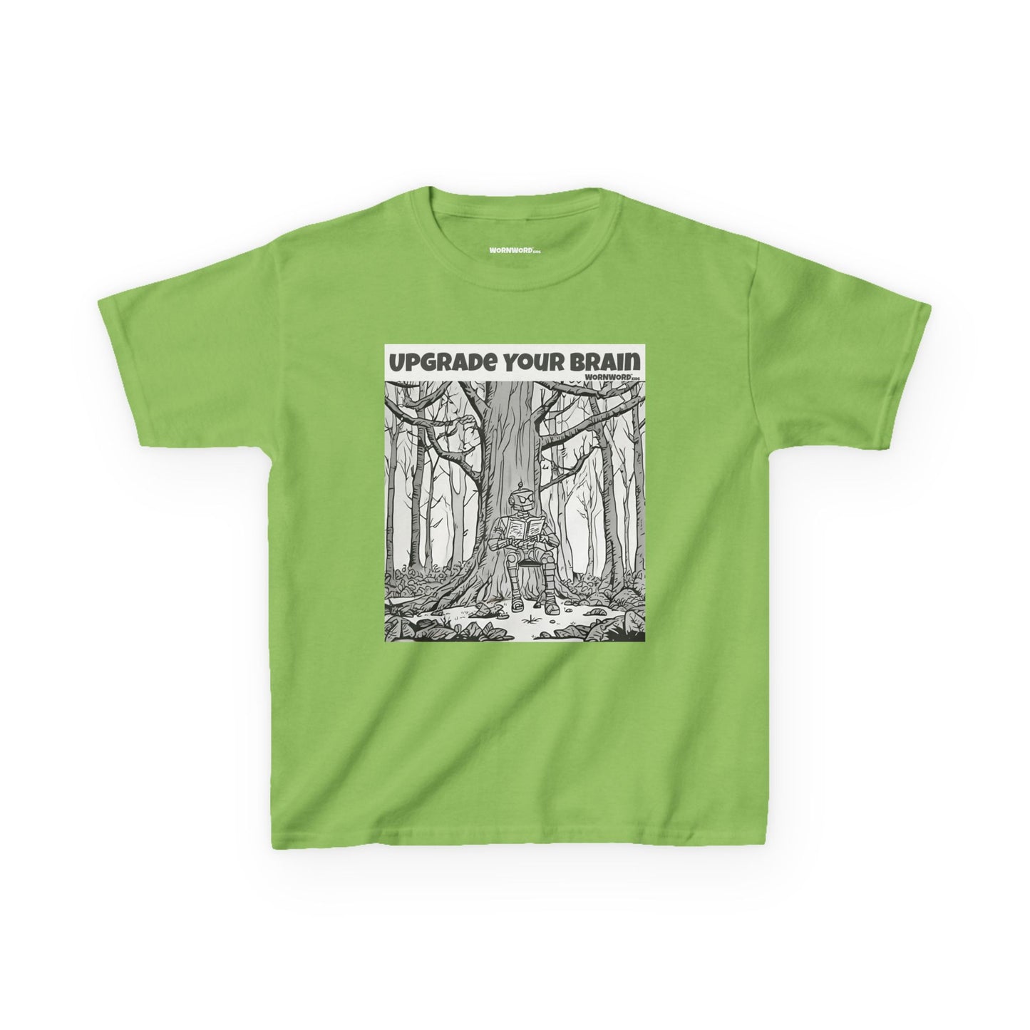 WORNWORD Kids™ Youth Mid-Weight Tee - Robot "Upgrade Your Brain"
