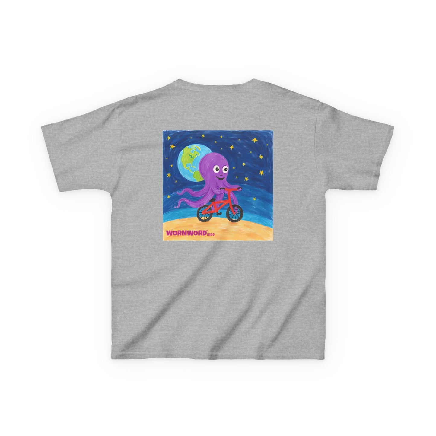 WORNWORD Kids Mid-Weight Tee - Octopus "Ride the Moon. Rule the Waves!"