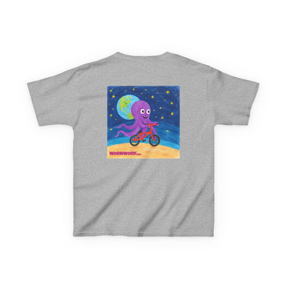 WORNWORD Kids Mid-Weight Tee - Octopus "Ride the Moon. Rule the Waves!"