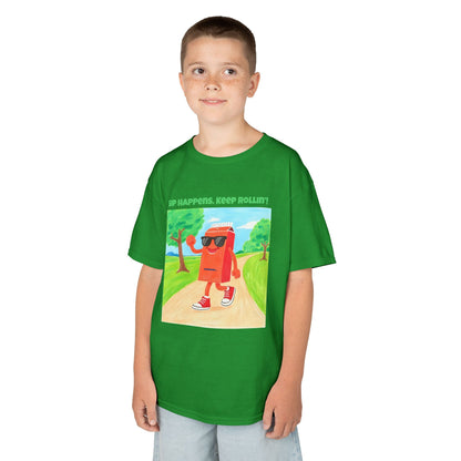 WORNWORD Kids Mid-Weight Tee - Walking Juice Box “Sip Happens. Keep Rollin’!