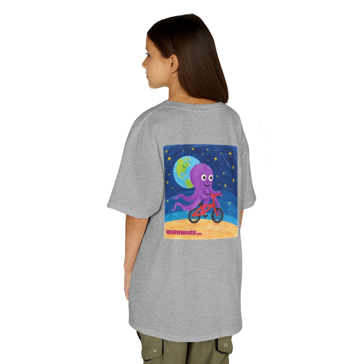 WORNWORD Kids Mid-Weight Tee - Octopus "Ride the Moon. Rule the Waves!"
