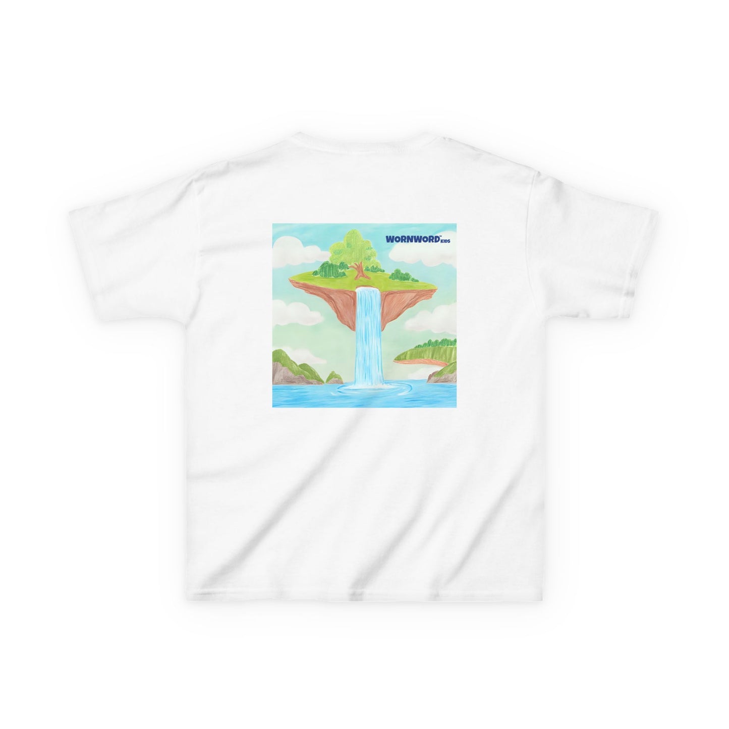 WORNWORD Kids Mid-Weight Tee - Waterfall Islands “Sky’s the Splash Limit!”