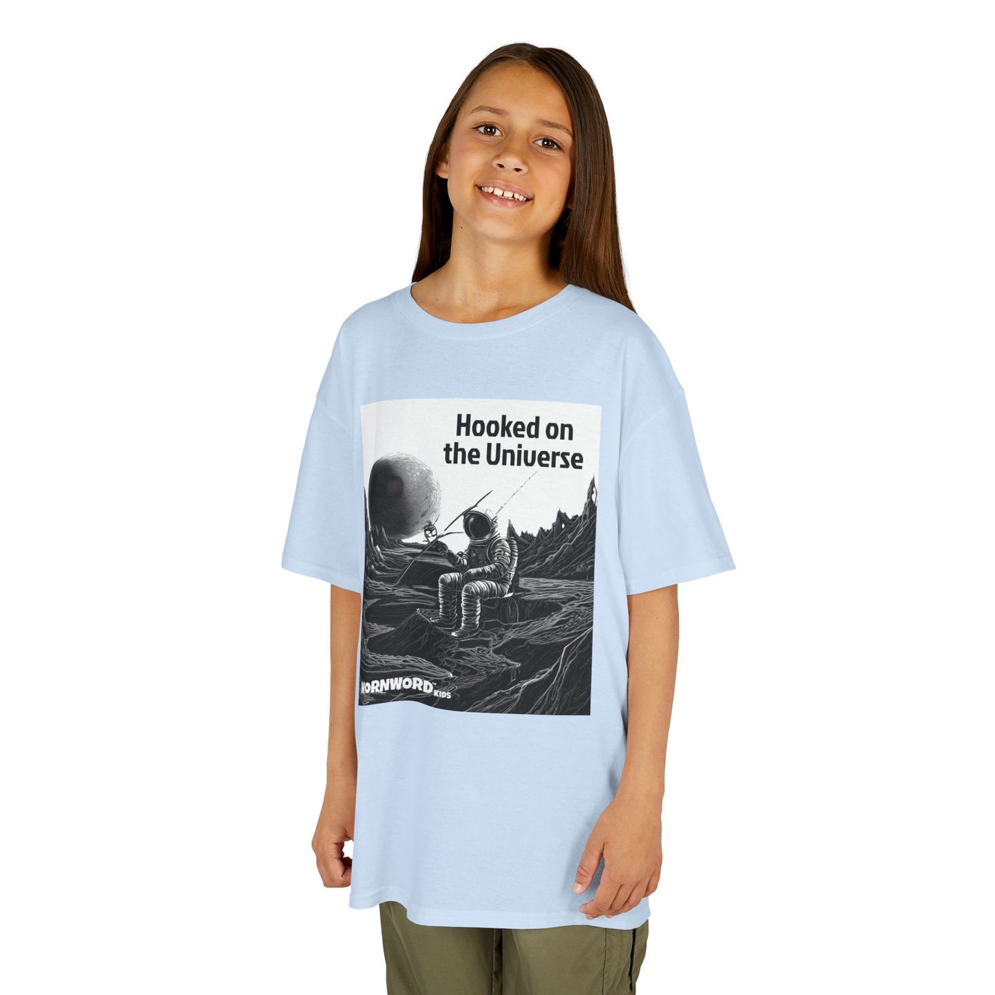 WORNWORD Kids™ Youth Mid-Weight Tee - Astronaut "Hooked on the Universe!