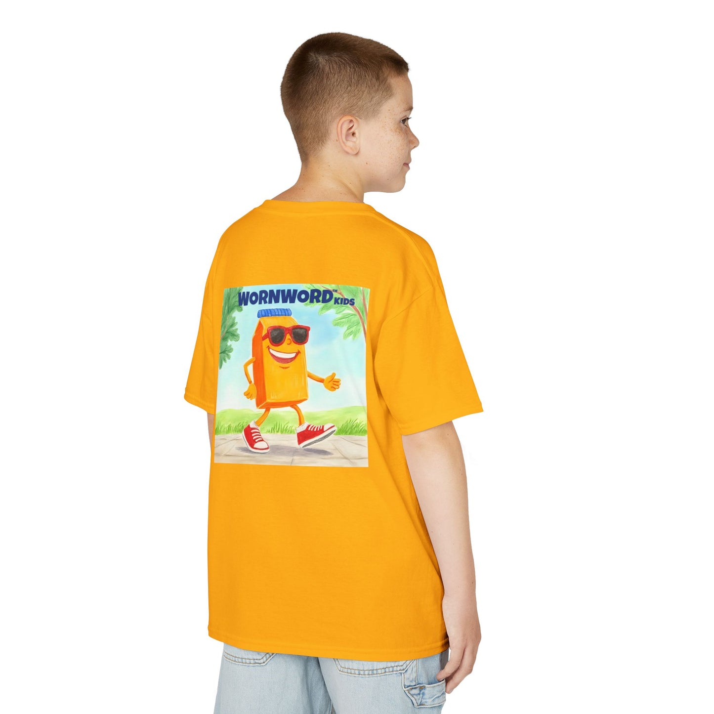 WORNWORD Kids Mid-Weight Tee - Walking Juice Box “Sip Happens. Keep Rollin’!