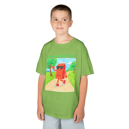 WORNWORD Kids Mid-Weight Tee - Walking Juice Box “Sip Happens. Keep Rollin’!