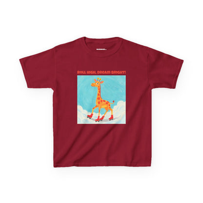 WORNWORD Kids Mid-Weight Tee - Giraffe "Roll High. Dream Bright!"