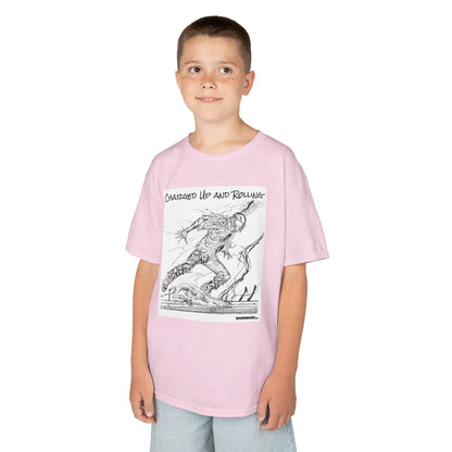 WORNWORD Kids™ Youth Mid-Weight Tee - Lightning Bolt "Charged Up and Rolling!"