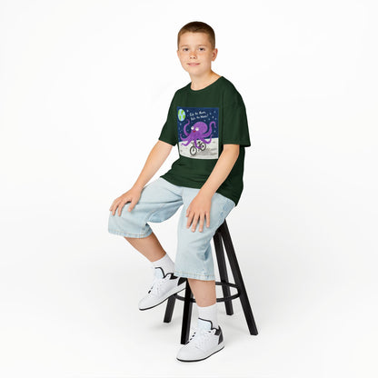 WORNWORD Kids Mid-Weight Tee - Octopus "Ride the Moon. Rule the Waves!"