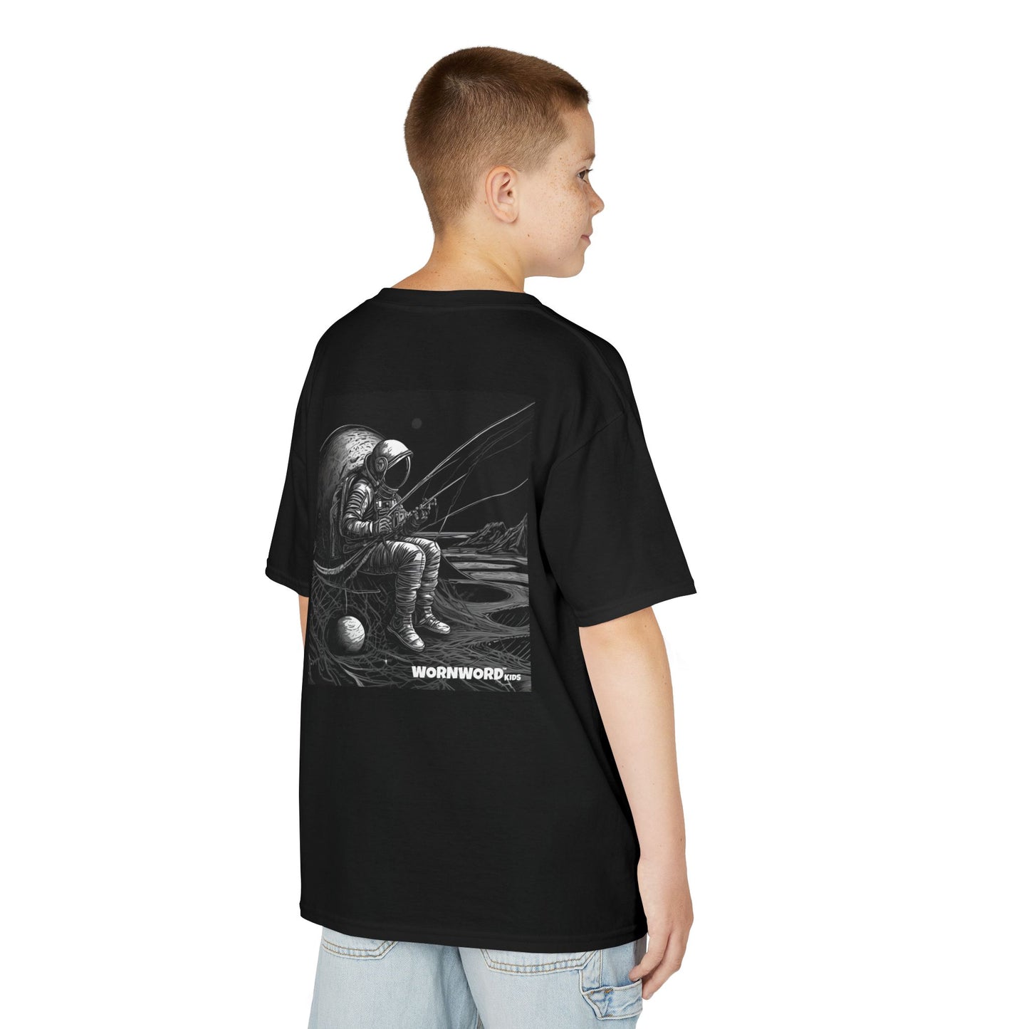 WORNWORD Kids™ Youth Mid-Weight Tee - Astronaut "Hooked on the Universe!