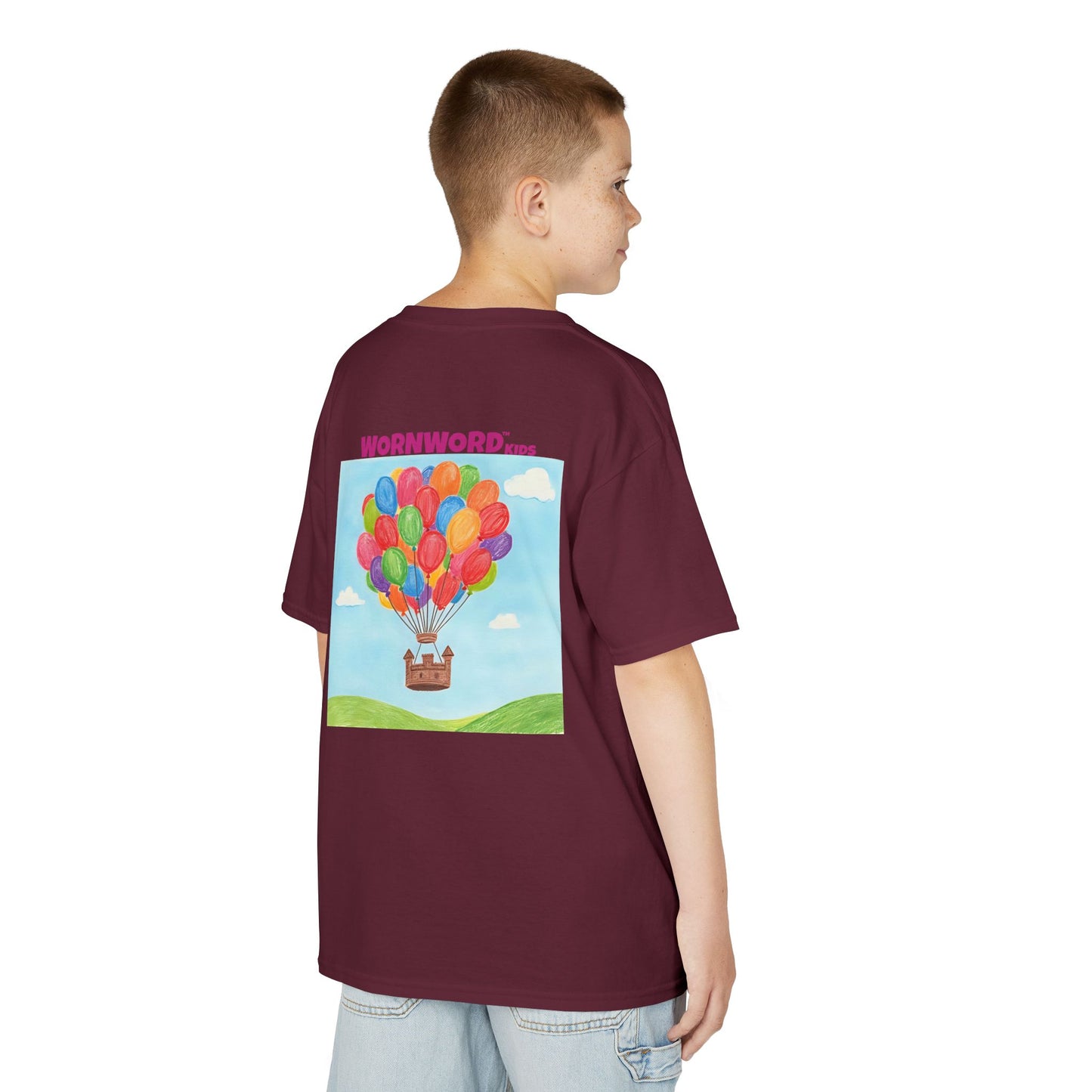 WORNWORD Kids Mid-Weight Tee - Floating Castle “Upside-Down = Right Side Fun!”