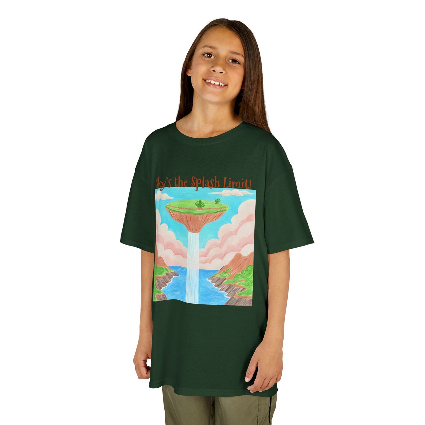 WORNWORD Kids Mid-Weight Tee - Waterfall Islands “Sky’s the Splash Limit!”