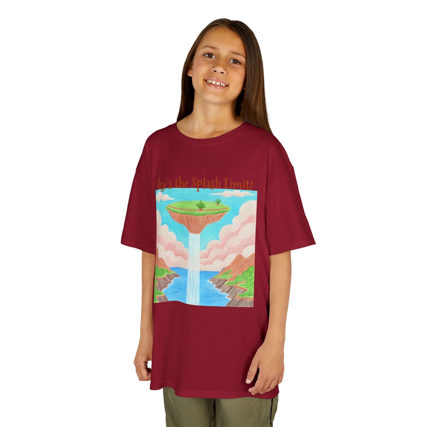 WORNWORD Kids Mid-Weight Tee - Waterfall Islands “Sky’s the Splash Limit!”