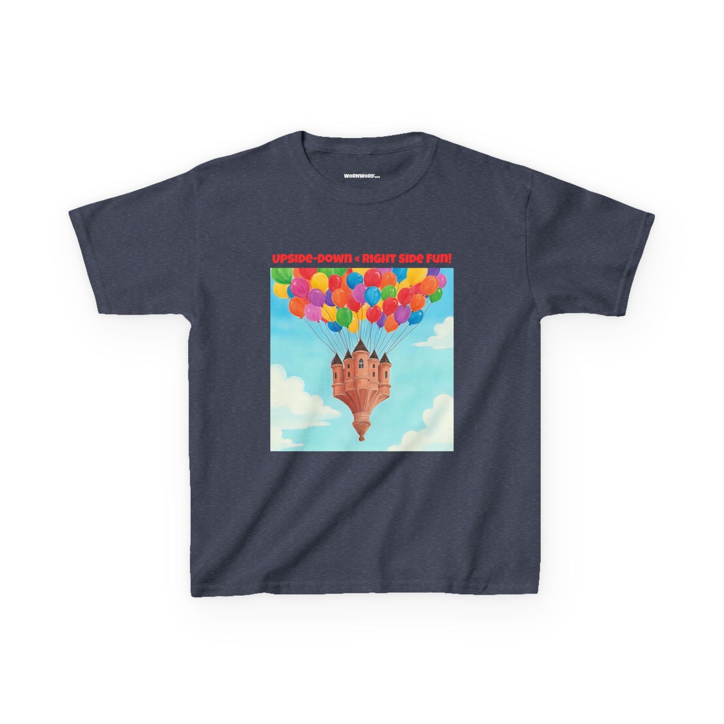 WORNWORD Kids Mid-Weight Tee - Floating Castle “Upside-Down = Right Side Fun!”