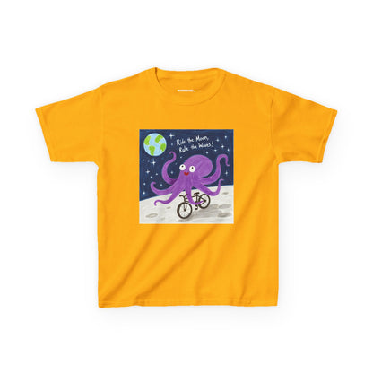 WORNWORD Kids Mid-Weight Tee - Octopus "Ride the Moon. Rule the Waves!"