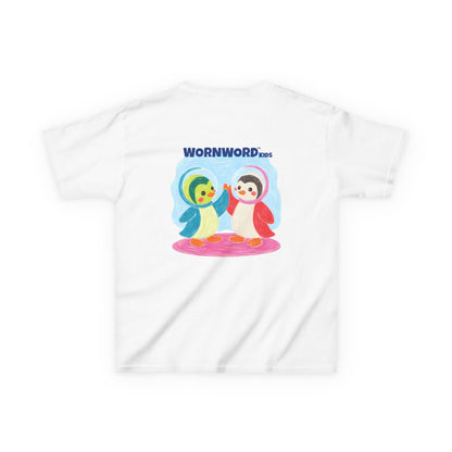 WORNWORD Kids Mid-Weight Tee - Penguin "Space Buddies Forever!"
