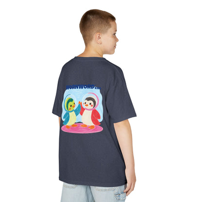 WORNWORD Kids Mid-Weight Tee - Penguin "Space Buddies Forever!"
