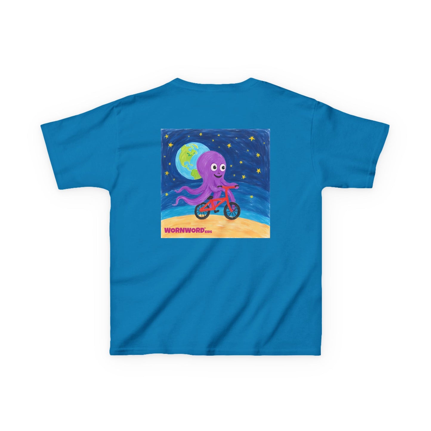 WORNWORD Kids Mid-Weight Tee - Octopus "Ride the Moon. Rule the Waves!"