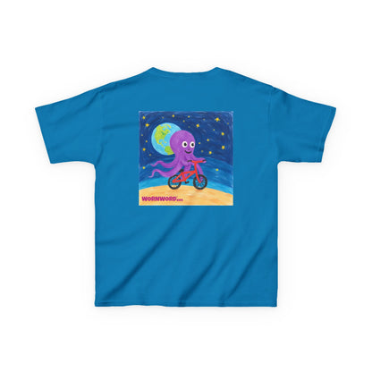 WORNWORD Kids Mid-Weight Tee - Octopus "Ride the Moon. Rule the Waves!"